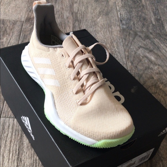 Nude / tan / cream / neon bottom ADIDAS trainers - Picture 3 of 4